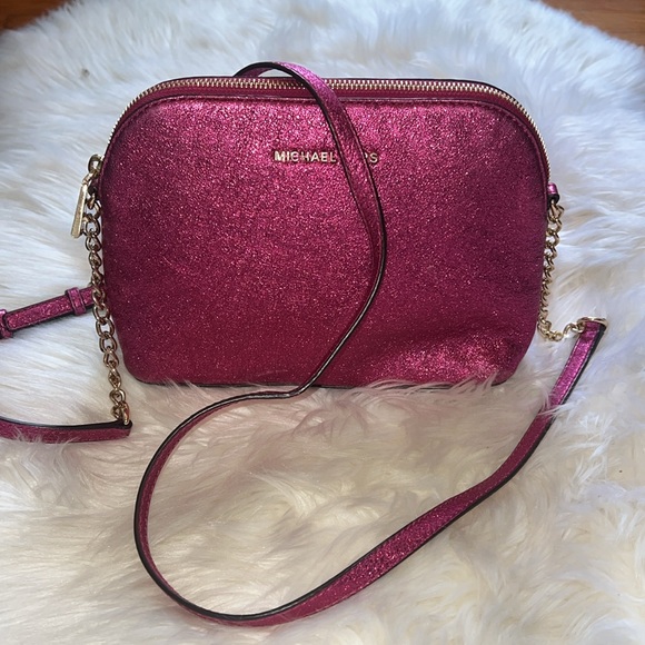 MICHAEL Michael Kors Chain Strap Large Doom Formal Purse, Purple Color - Picture 3 of 11